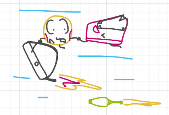 A panel from Ready Oar Knot, episode three of the Board Boards object show by Furretwalk/WalkingFurret.